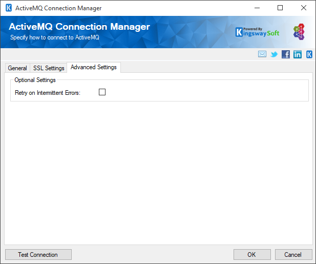 ActiveMQ Connection Manager - Advanced Settings